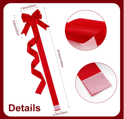 Merry Market Christmas Cabinet Ribbon Bows