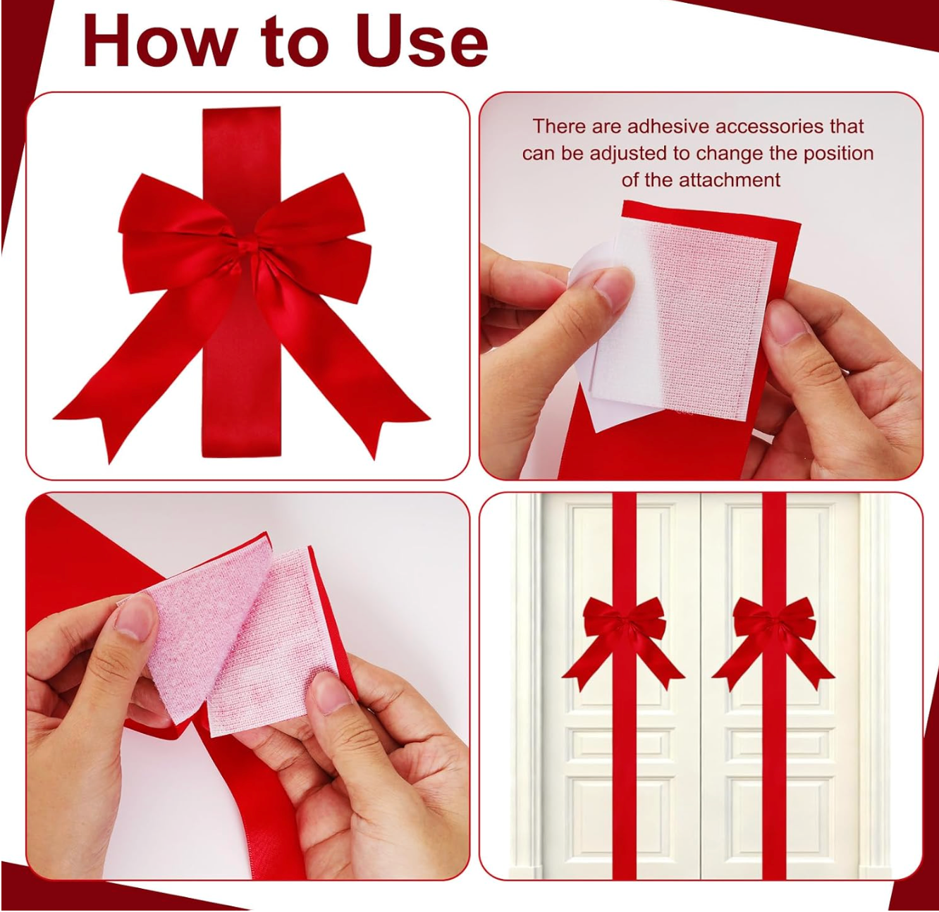 Merry Market Christmas Cabinet Ribbon Bows